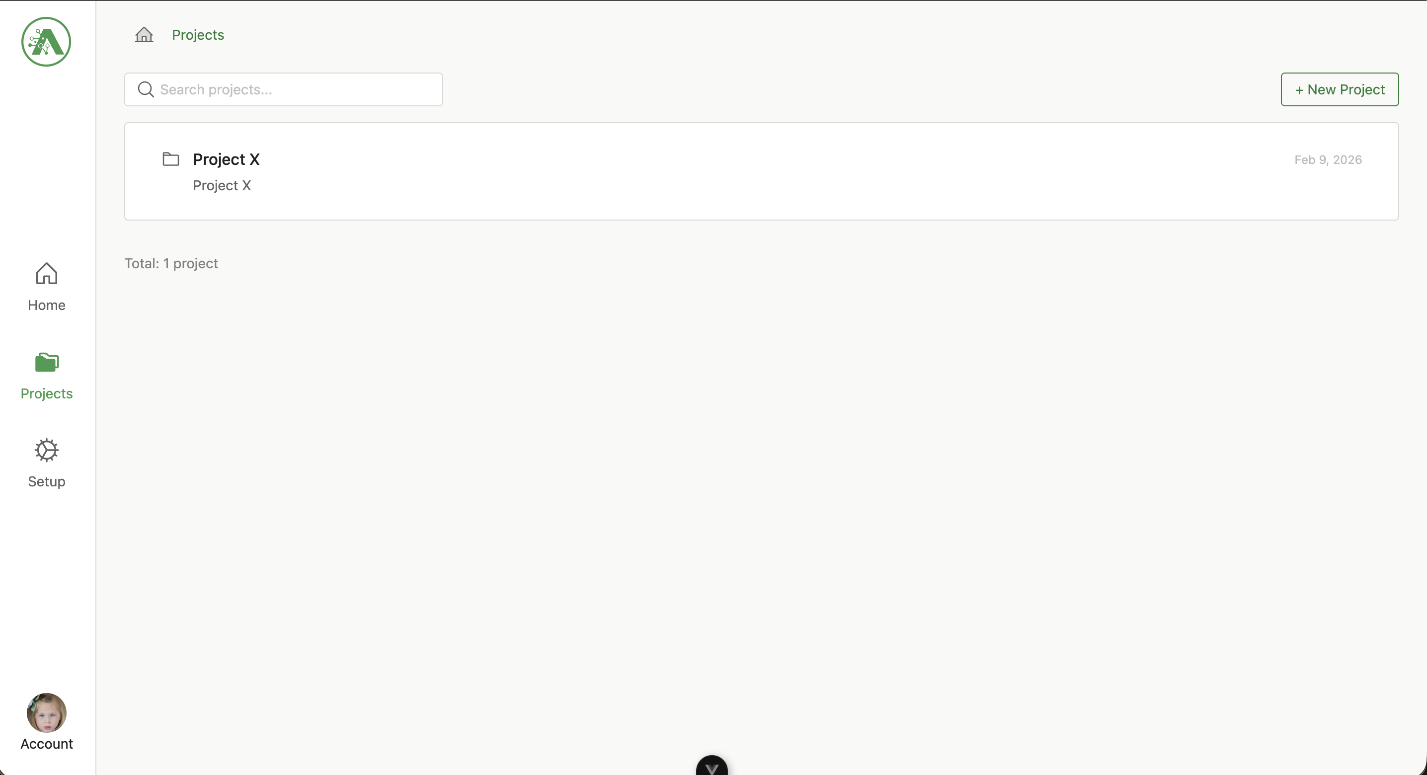 ACTS ML Projects — organize your work into projects with datasets and training runs